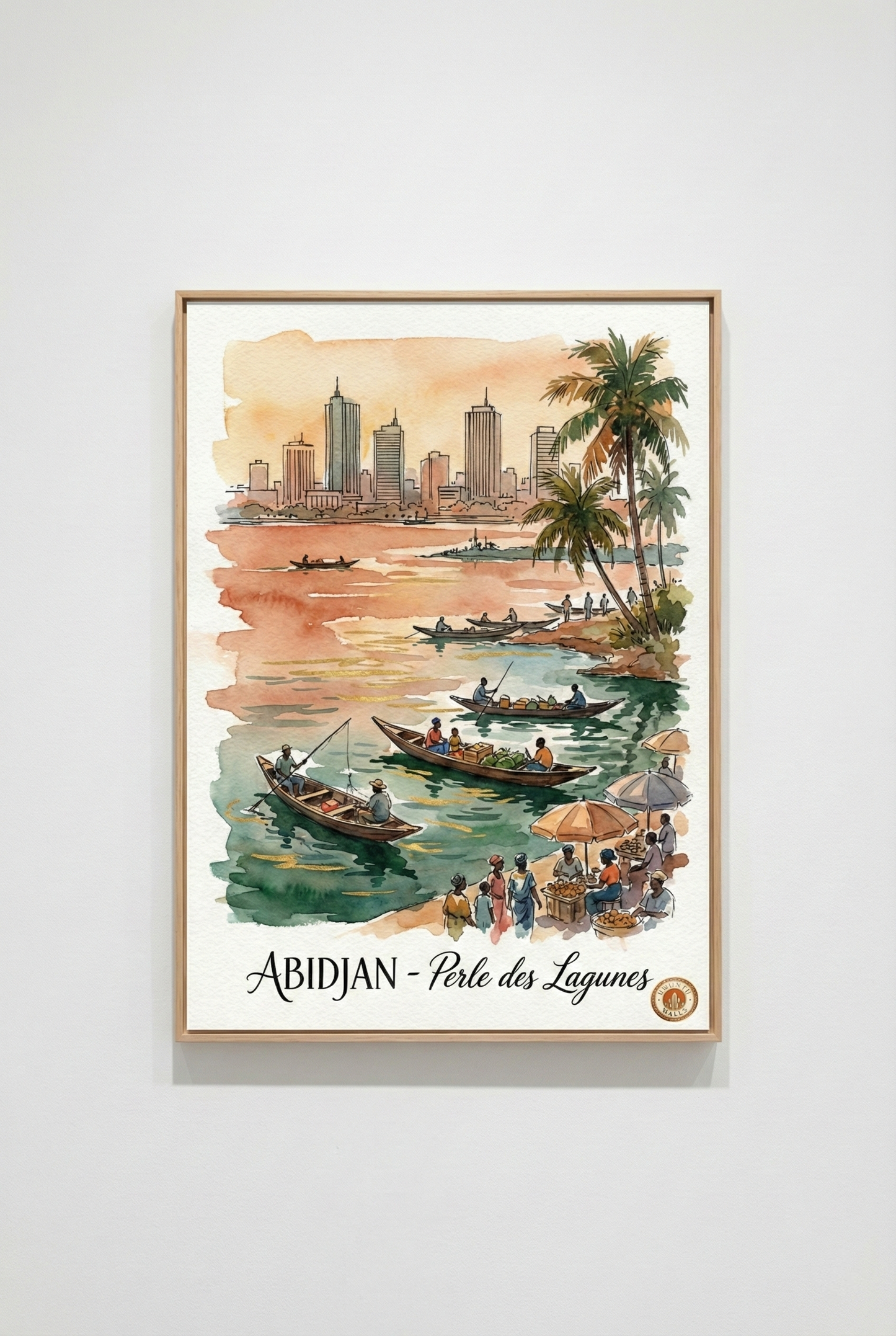 Affiche Aquarelle Limitée - Abidjan