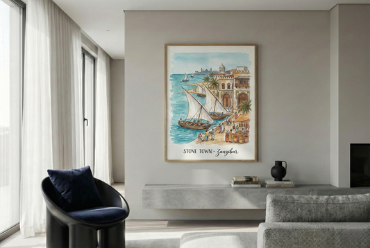 Affiche Aquarelle Limitée - Stone Town