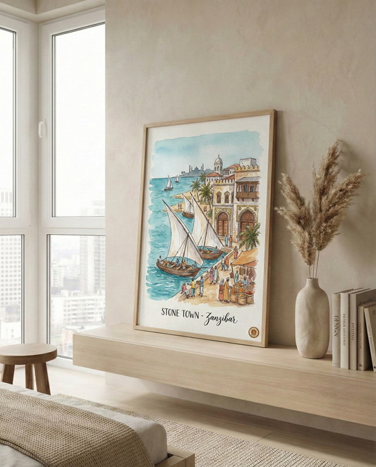 Affiche Aquarelle Limitée - Stone Town