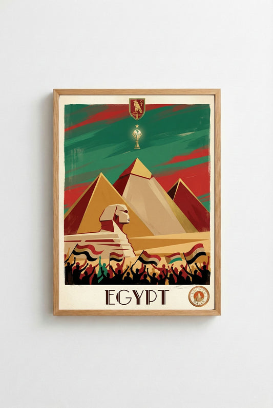 Affiche Art Déco Égypte - CAN 2025 - Pyramides de Gizeh